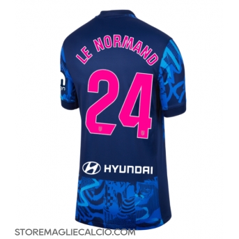 Atletico Madrid Robin Le Normand #24 Maglia Gara Terza Repliche 2024-25 Donna Maniche Corte